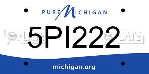 5PI222 Michigan License Plate