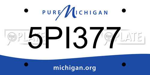 5PI377 Michigan License Plate