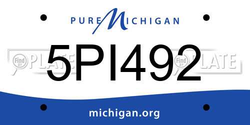 5PI492 Michigan License Plate