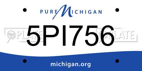 5PI756 Michigan License Plate