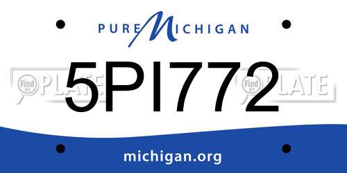5PI772 Michigan License Plate