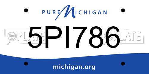 5PI786 Michigan License Plate