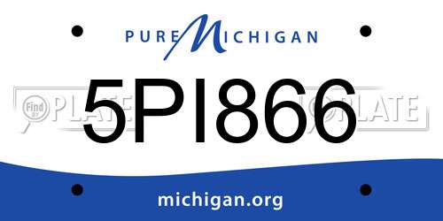 5PI866 Michigan License Plate