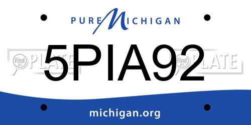 5PIA92 Michigan License Plate