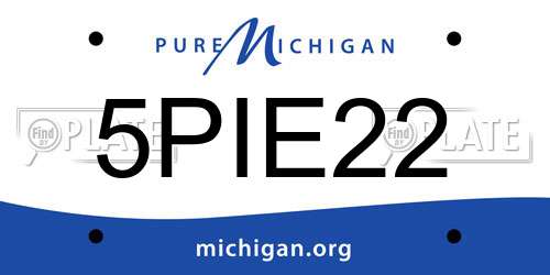 5PIE22 Michigan License Plate