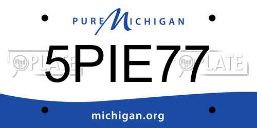 5PIE77 Michigan License Plate