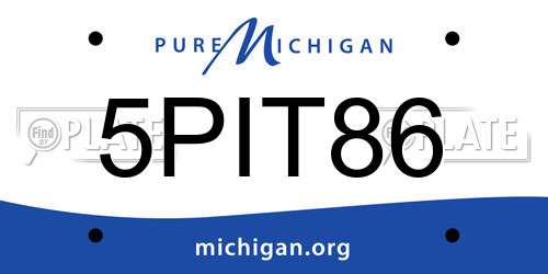 5PIT86 Michigan License Plate