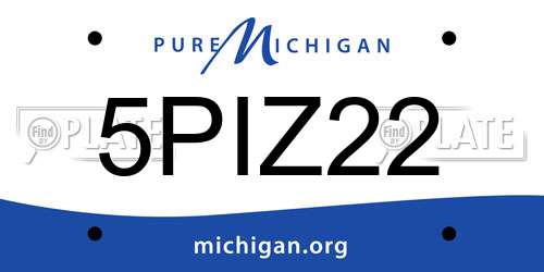 5PIZ22 Michigan License Plate