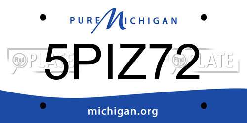 5PIZ72 Michigan License Plate