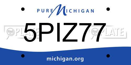 5PIZ77 Michigan License Plate
