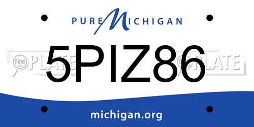 5PIZ86 Michigan License Plate