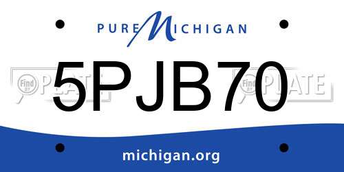 5PJB70 Michigan License Plate