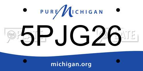 5PJG26 Michigan License Plate