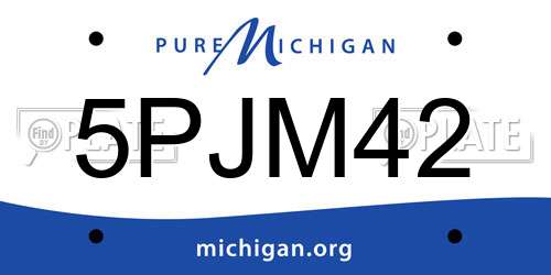 5PJM42 Michigan License Plate