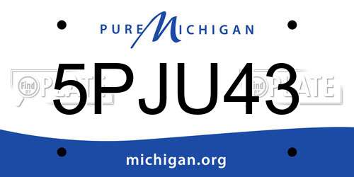 5PJU43 Michigan License Plate