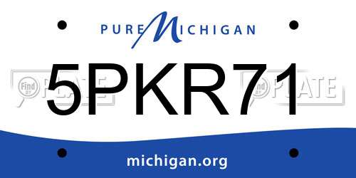 5PKR71 Michigan License Plate