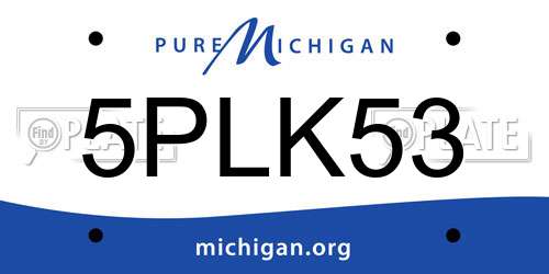 5PLK53 Michigan License Plate