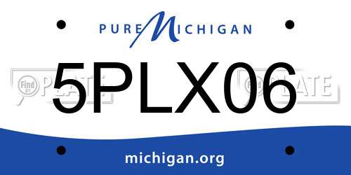 5PLX06 Michigan License Plate