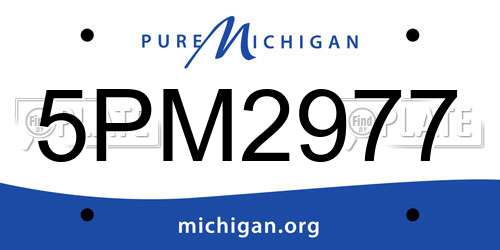 5PM2977 Michigan License Plate
