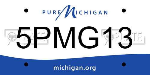 5PMG13 Michigan License Plate