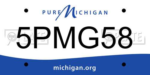 5PMG58 Michigan License Plate