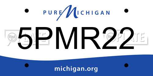 5PMR22 Michigan License Plate