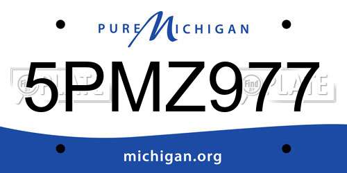 5PMZ977 Michigan License Plate
