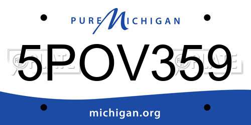 5POV359 Michigan License Plate
