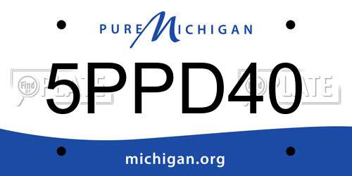 5PPD40 Michigan License Plate