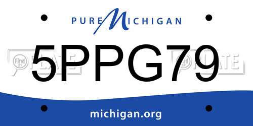 5PPG79 Michigan License Plate