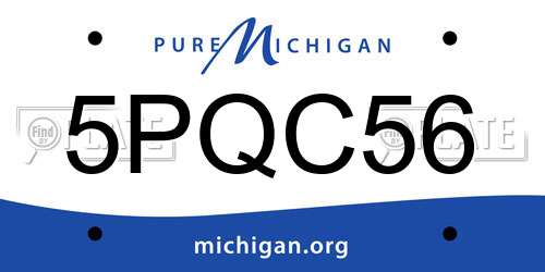 5PQC56 Michigan License Plate