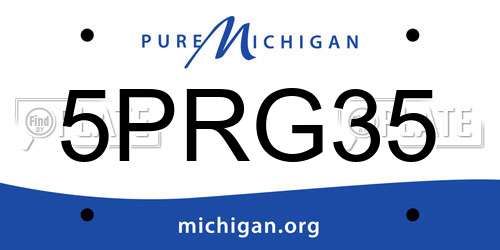 5PRG35 Michigan License Plate