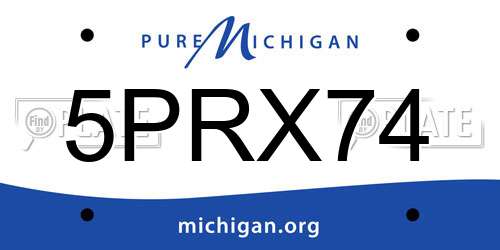 5PRX74 Michigan License Plate
