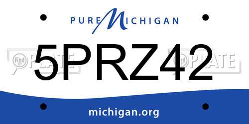 5PRZ42 Michigan License Plate