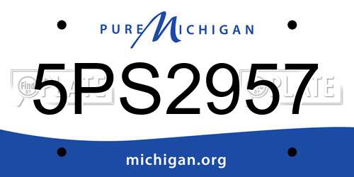 5PS2957 Michigan License Plate