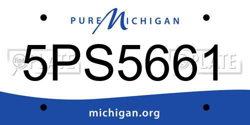5PS5661 Michigan License Plate