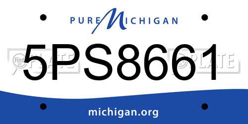 5PS8661 Michigan License Plate