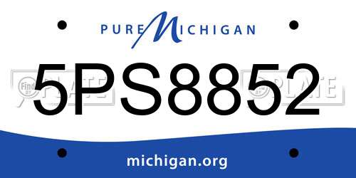 5PS8852 Michigan License Plate