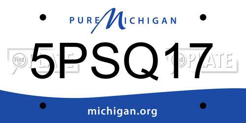 5PSQ17 Michigan License Plate