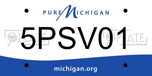 5PSV01 Michigan License Plate