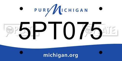 5PT075 Michigan License Plate