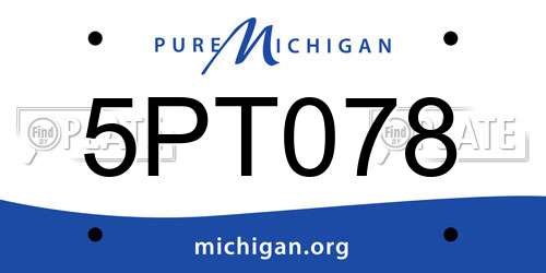 5PT078 Michigan License Plate