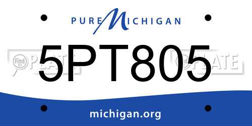 5PT805 Michigan License Plate