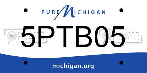 5PTB05 Michigan License Plate