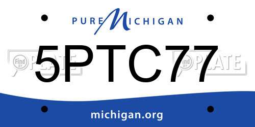 5PTC77 Michigan License Plate