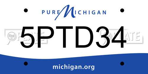 5PTD34 Michigan License Plate
