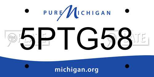 5PTG58 Michigan License Plate