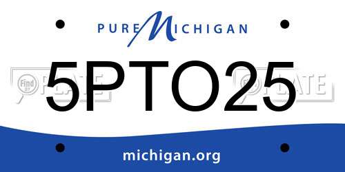 5PTO25 Michigan License Plate