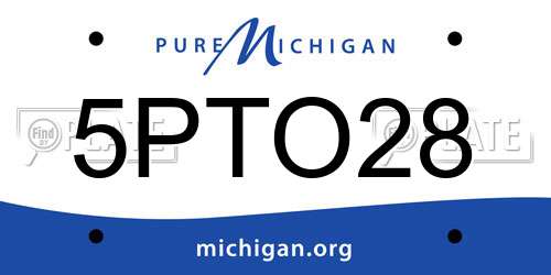5PTO28 Michigan License Plate