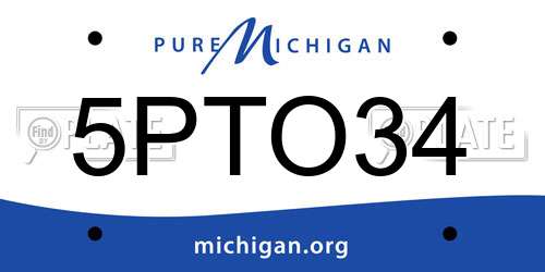 5PTO34 Michigan License Plate